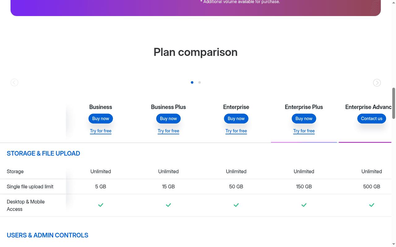 Plan comparison
