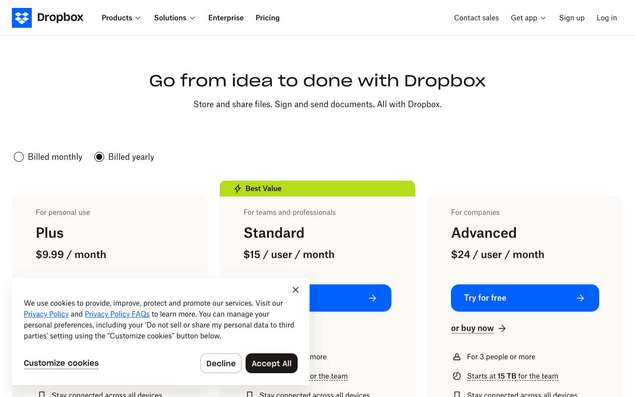 Pricing Hero — Main Plans