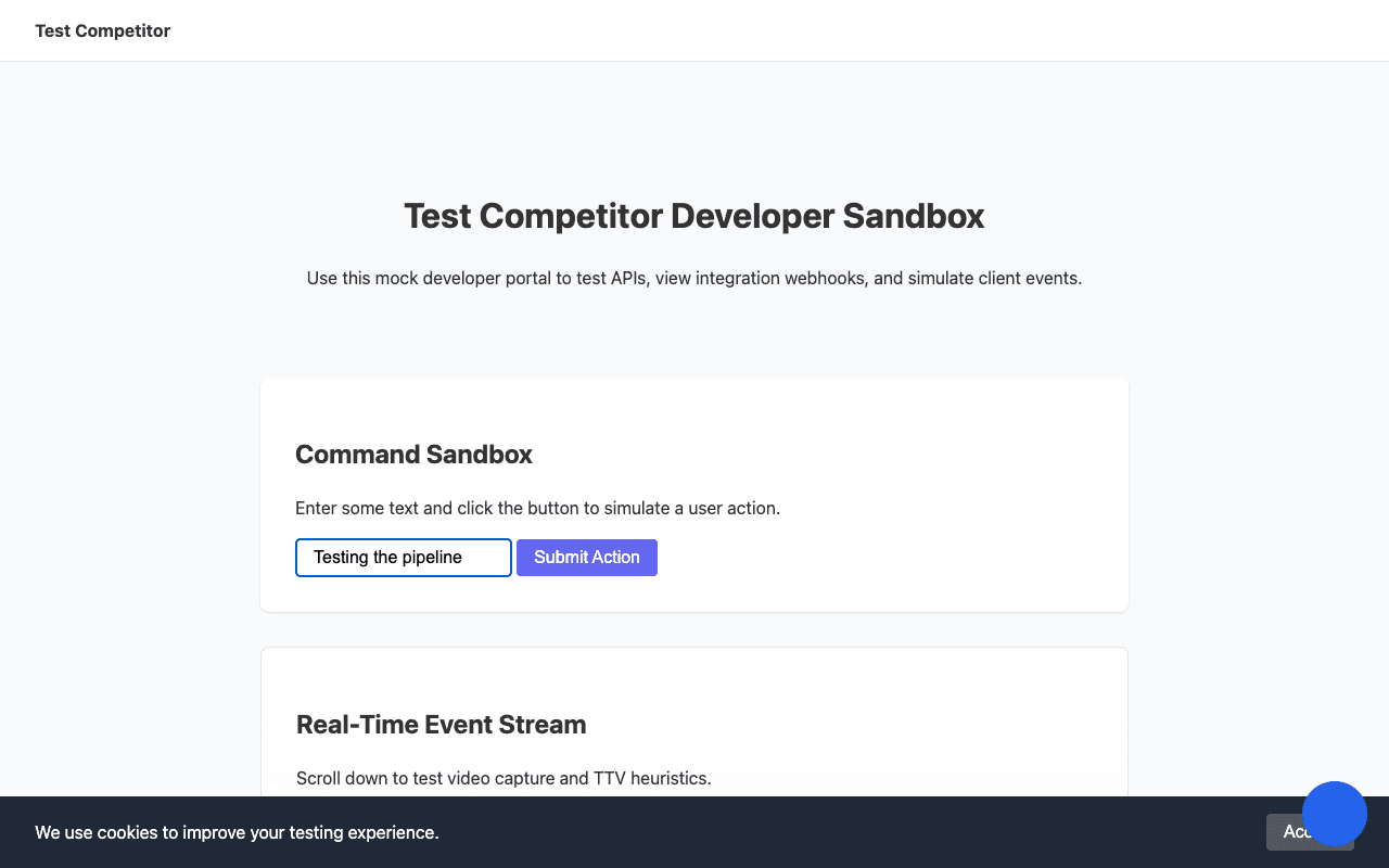 Test Competitor screen 2