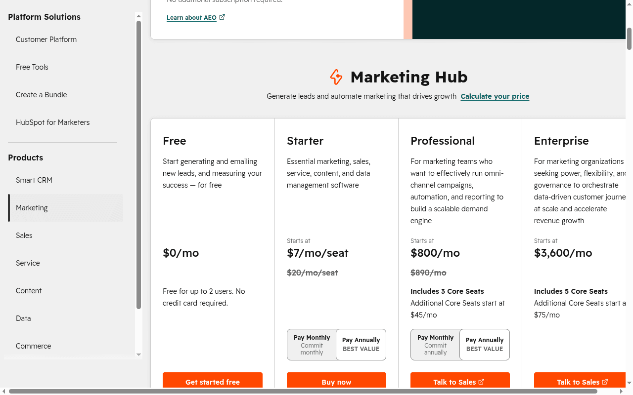 Pricing Tiers Overview