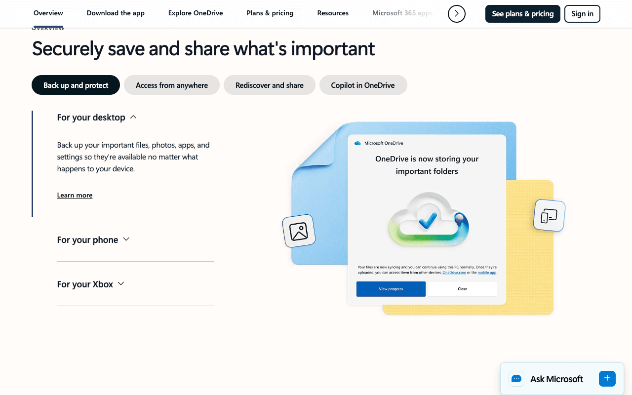 Securely save and share what's important
