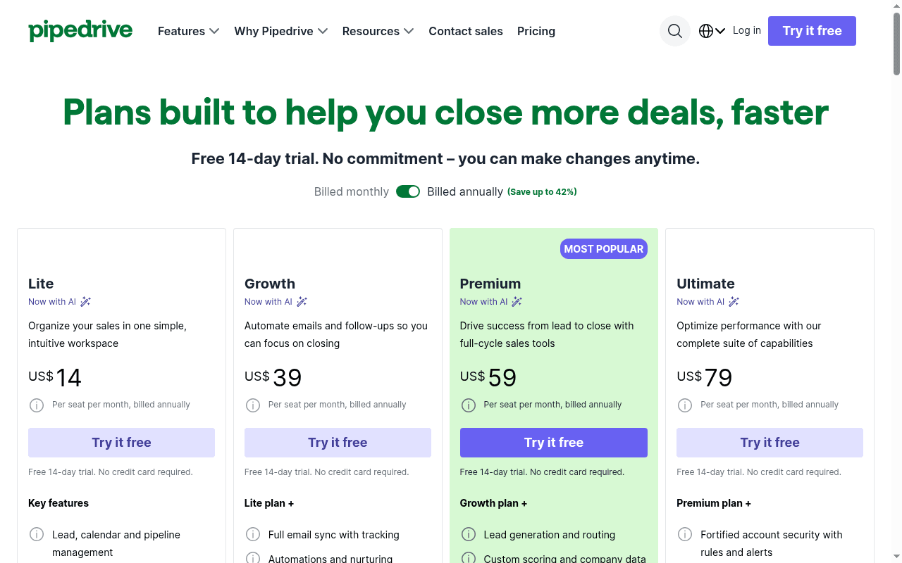 Plans built to help you close more deals, faster