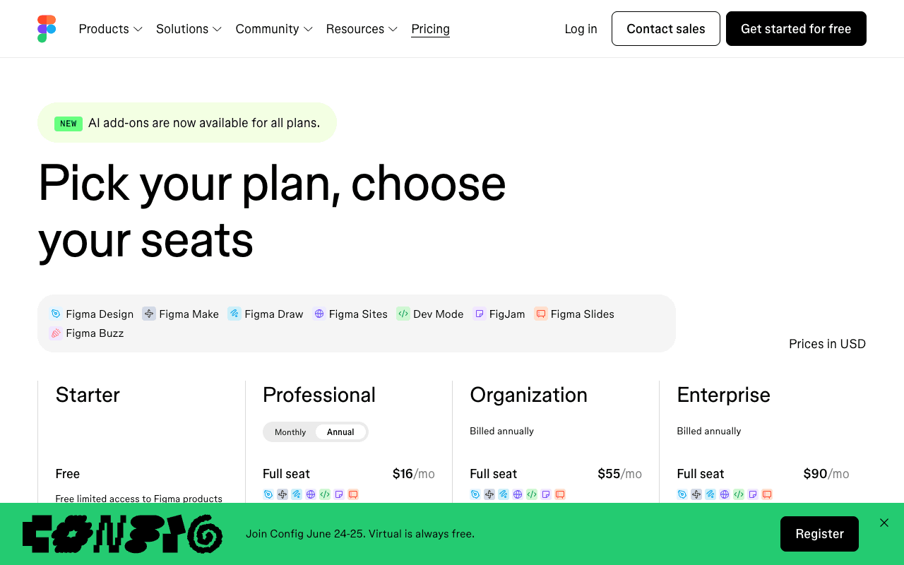Pick your plan, choose your seats