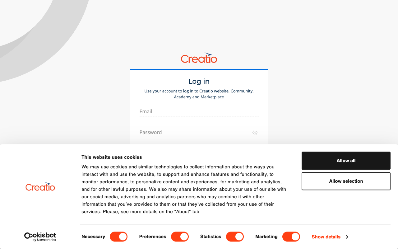 Log in | Creatio