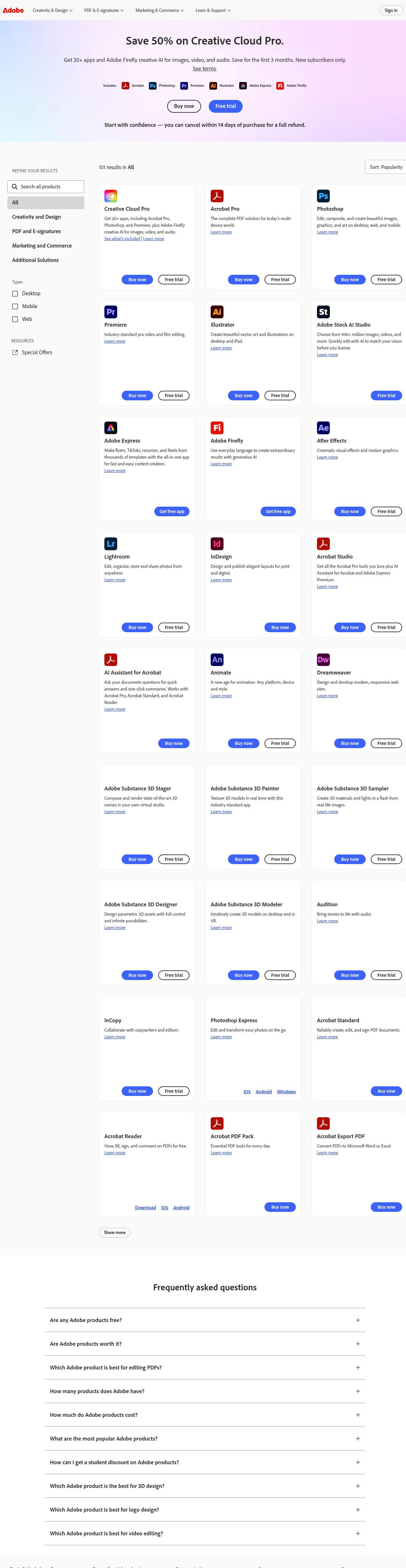 Adobe products: desktop, web, and mobile applications | Adobe